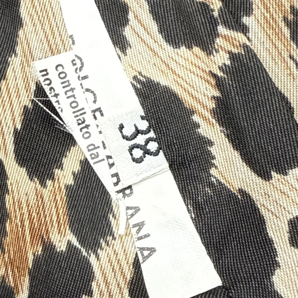Dolce Gabbana Wool Blend Mini Skirt Leopard Black US 4